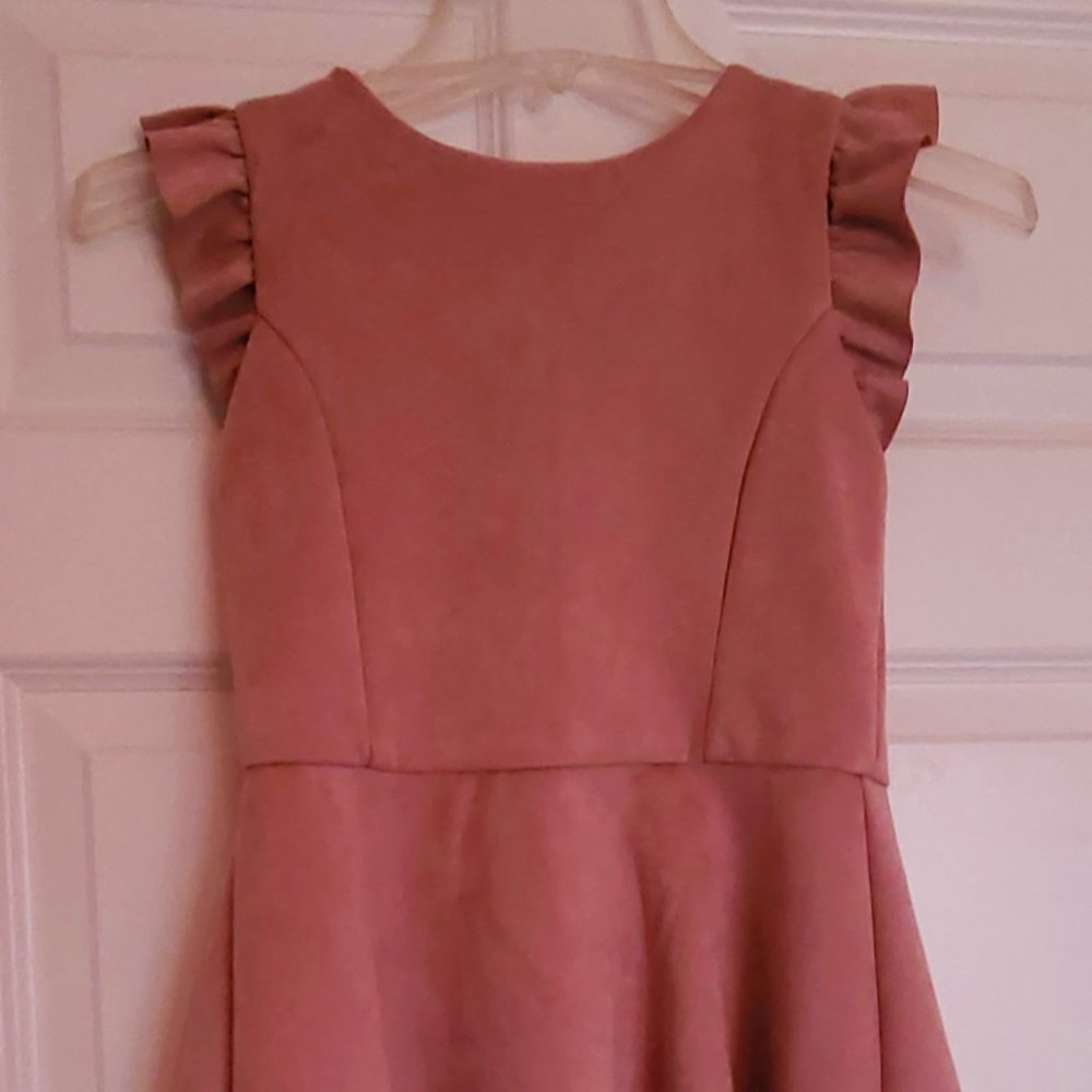 Big girls size 12  Ava & Yelly pink suede(like) dress